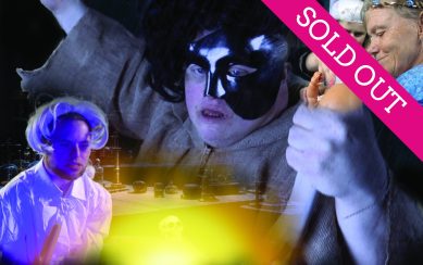 Collage of images from Frankenstein theatre production