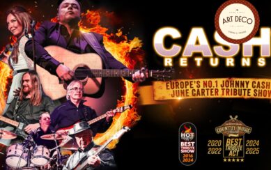 Collage of Johnny Cash tribute band 