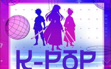 The image for K-Pop Demon Academy shows energetic young performers in vibrant costumes with neon lights and a dynamic, supernatural-inspired backdrop