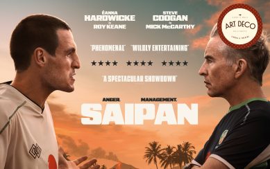 Poster of film Saipan with actors facing off with each other
