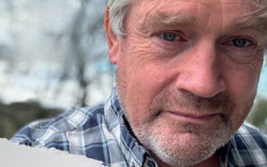 Close up image of man's face
