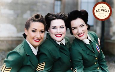 The Swingtime Starlets trio in army uniform