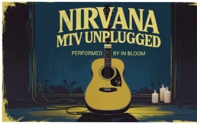 Graphic of guitar against a dark blue background