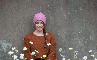 A photograph of Jenny Hallahan in a pink hat A photograph of Jenny Hallahan in a pink hat