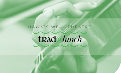 Cover of Trad at Lunch lunchtime sessions with close-up image of a hand on a violin Cover of Trad at Lunch lunchtime sessions with close-up image of a hand on a violin