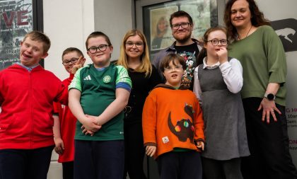 A photograph of Down Syndrome Sligo drama class members with their tutors A photograph of Down Syndrome Sligo drama class members with their tutors