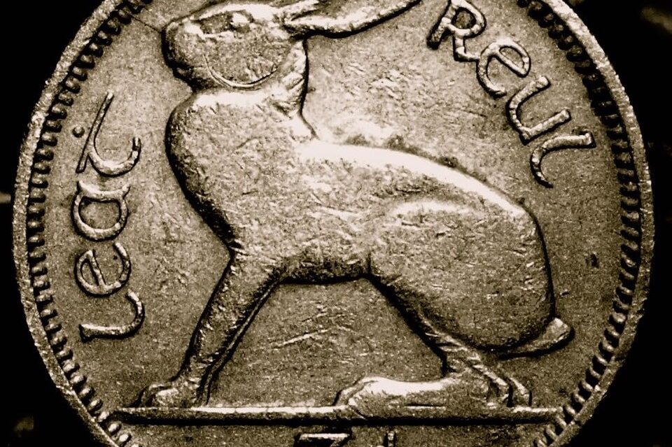 Image of silver coin featuring hare.
