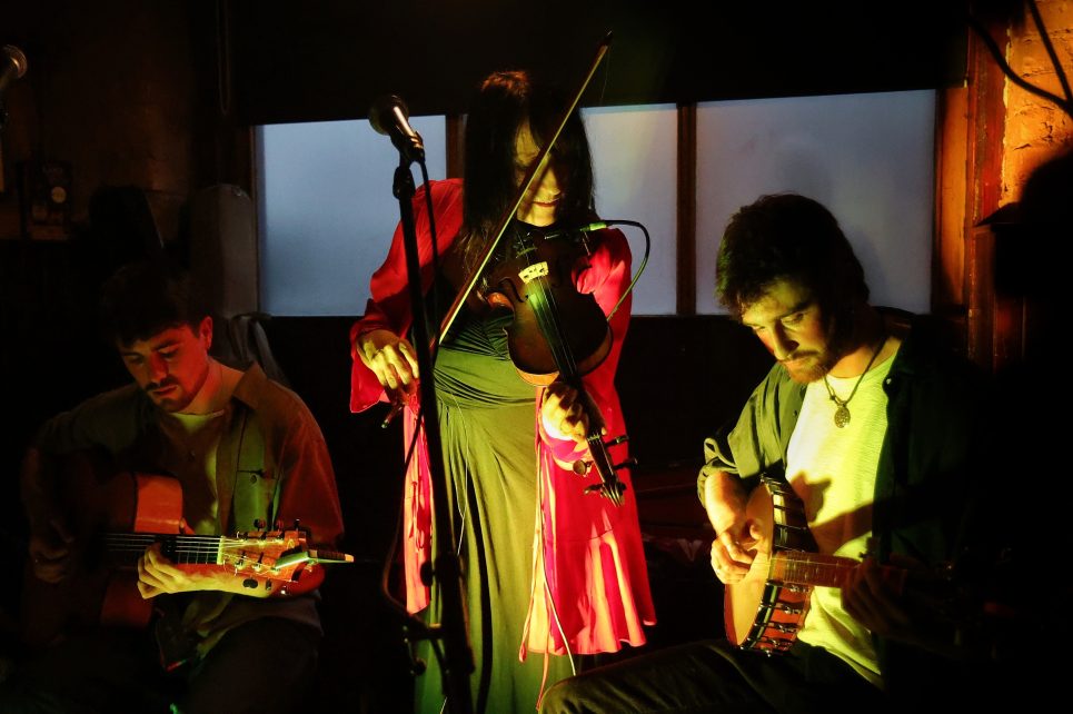 Dee Armstrong with Diarmud and Lughaidh are performing