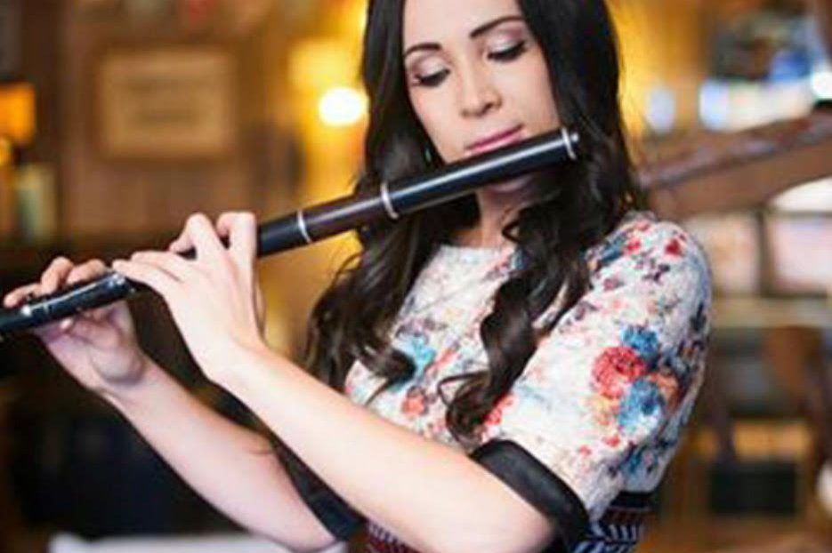 girl playing flute girl playing flute