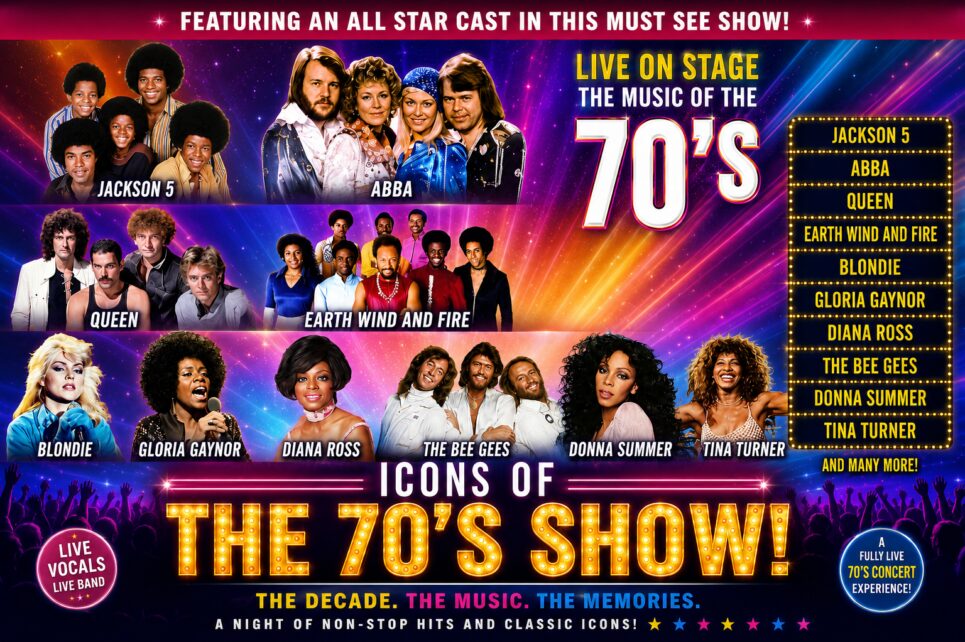 Collage of 70's style pop stars