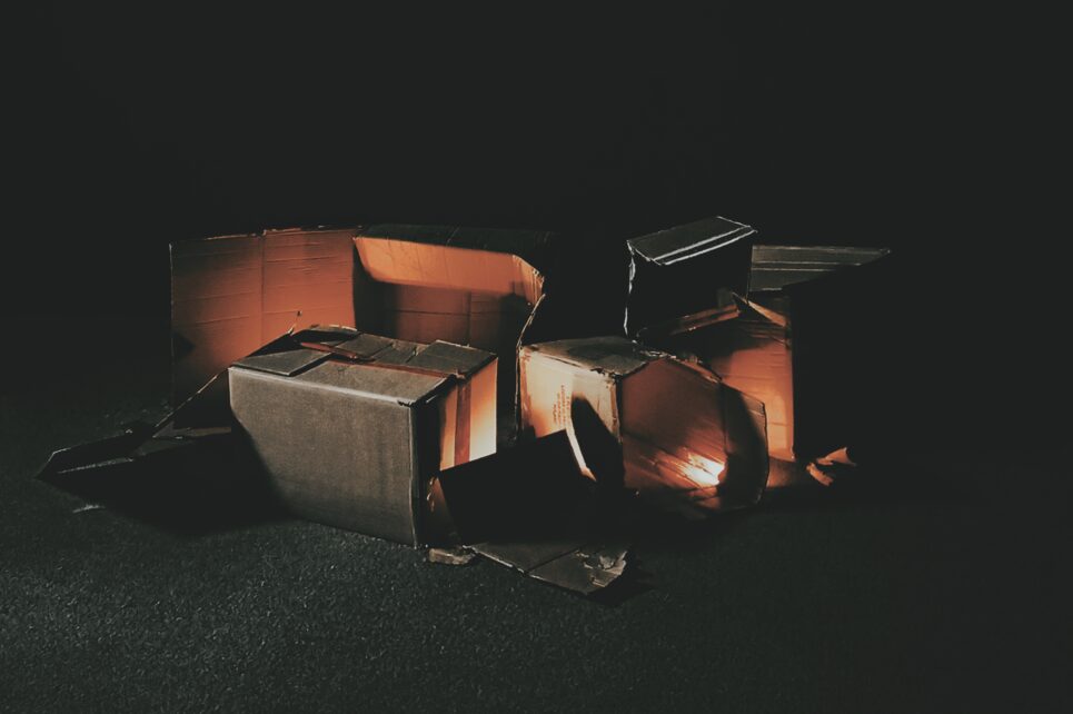 a pile of boxes