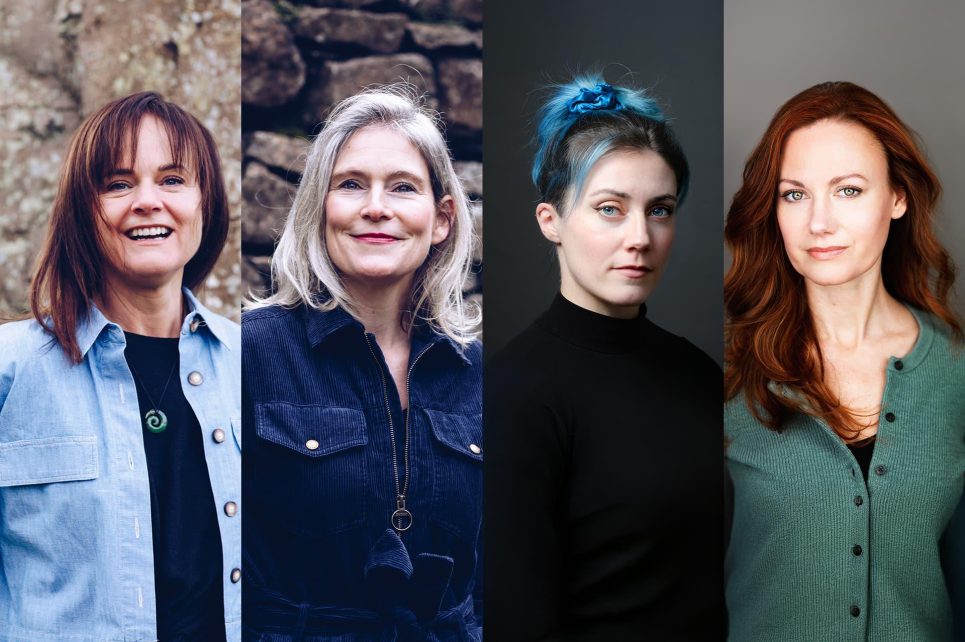 A collage of Time at the Well artists Tricia McLaughlin, Jackie Maguire, Jenny Tufts, and Monica McCarthy A collage of Time at the Well artists Tricia McLaughlin, Jackie Maguire, Jenny Tufts, and Monica McCarthy