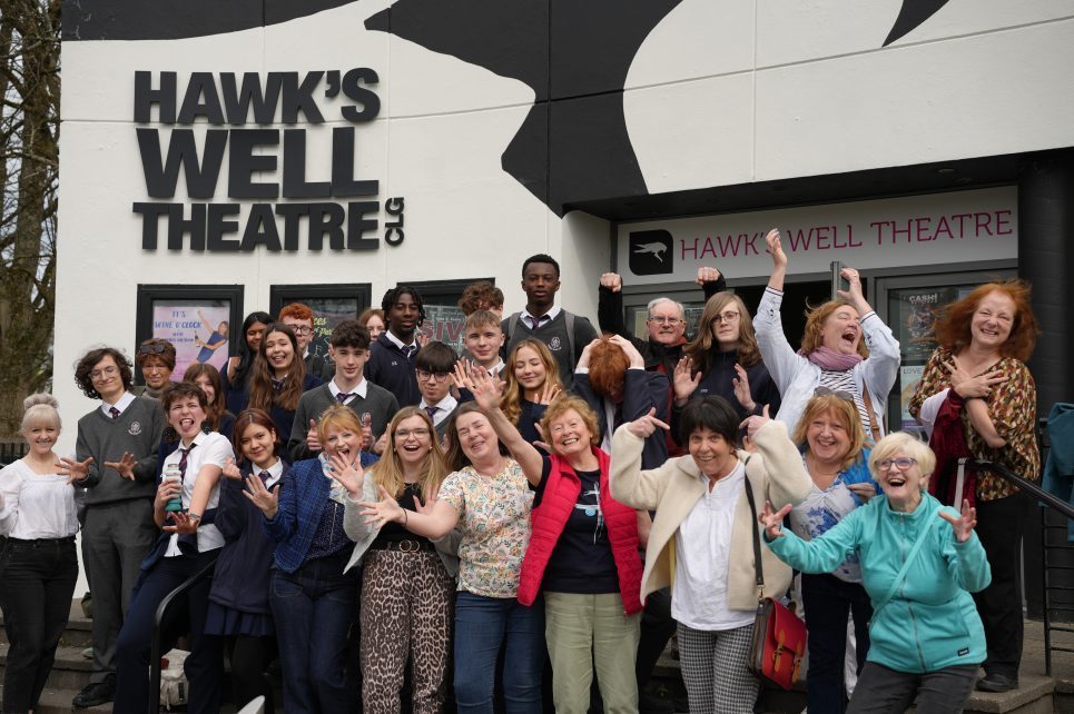 Group photograph outside Hawk's Well Theatre of Cultural Companions and TY students from The Grammar School Group photograph outside Hawk's Well Theatre of Cultural Companions and TY students from The Grammar School