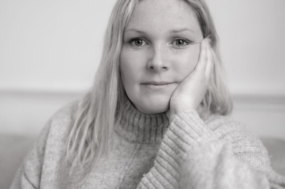 Black and white photo of Caroline Harvey Black and white photo of Caroline Harvey