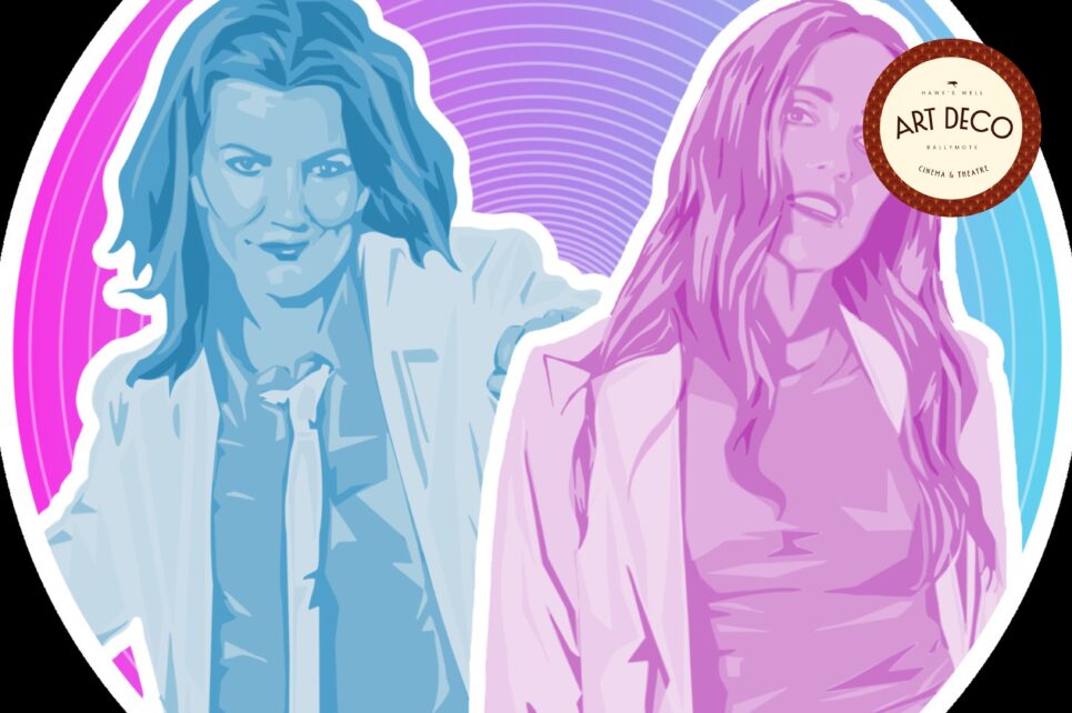 colourful graphic of two women