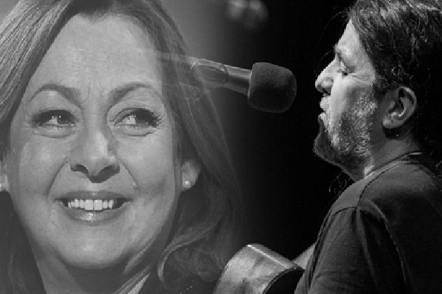 A collage of black and white photographs of Sandy Kelly and Seamie O'Dowd A collage of black and white photographs of Sandy Kelly and Seamie O'Dowd