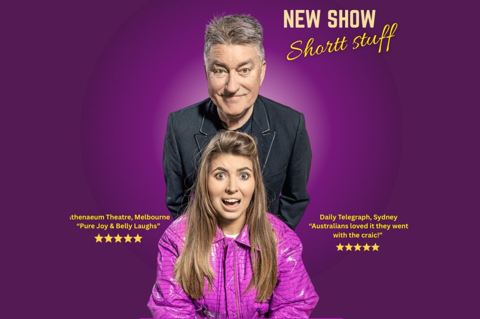 Photo of Pat and Faye Shortt against a purple background  Photo of Pat and Faye Shortt against a purple background