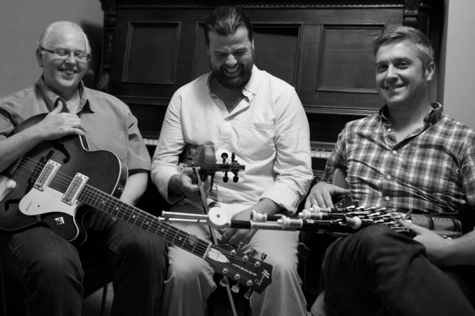 Black and white photo of Brian Taheny, Dan MacDonald and Ross Griffiths.