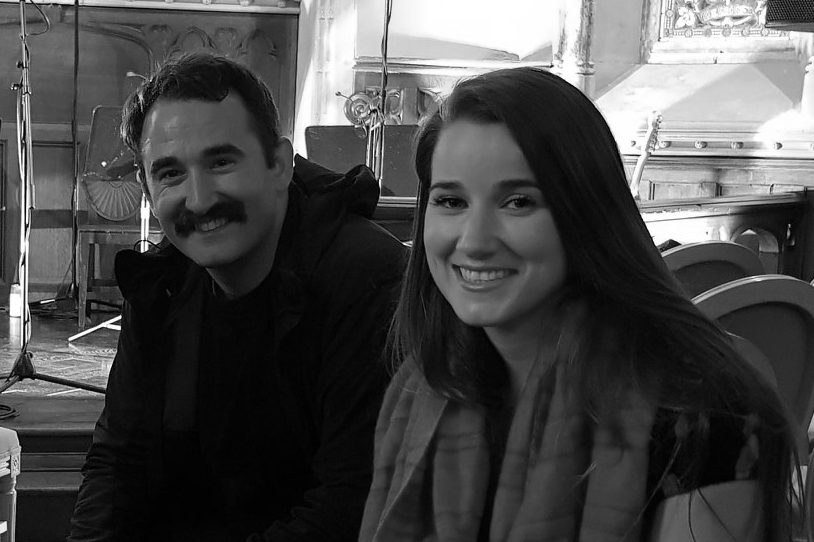 Musicians smiling for camera