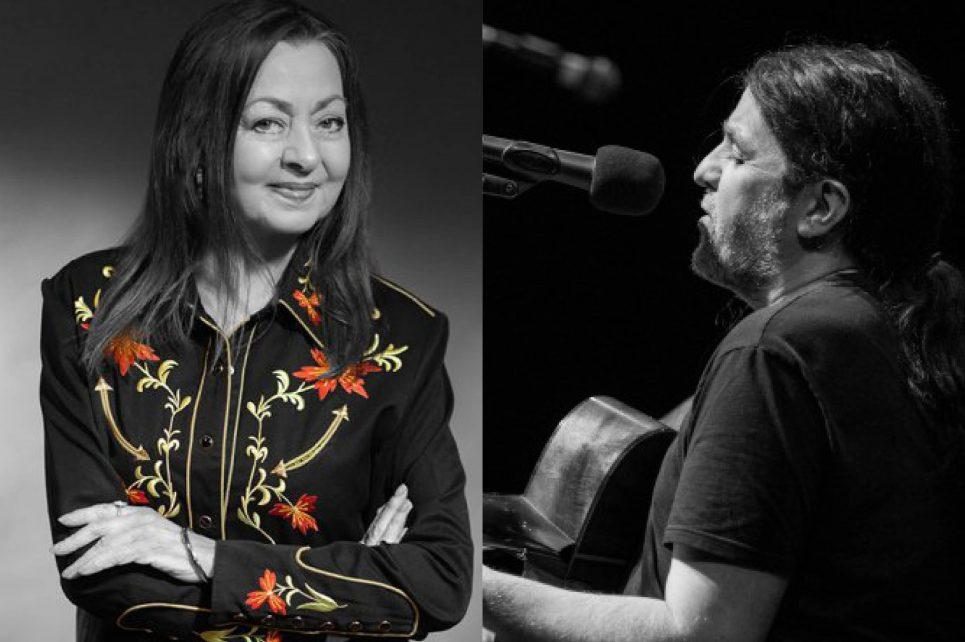 split image of musicians Sandy Kelly and Seamie O'Dowd