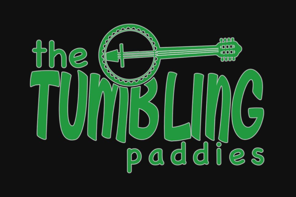 The Tumbling Paddies in green text on a black background.