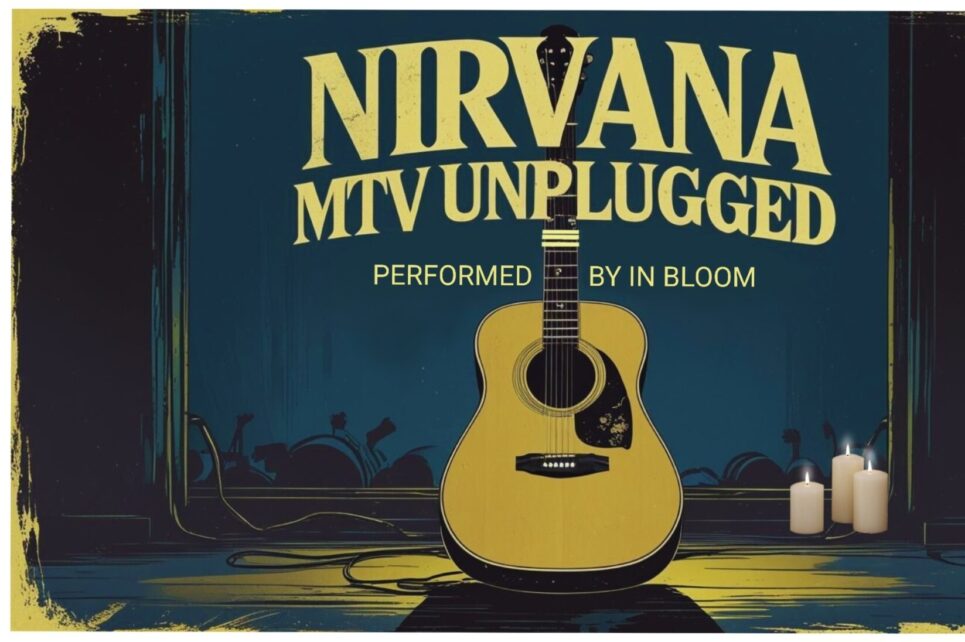 Graphic of guitar against a dark blue background