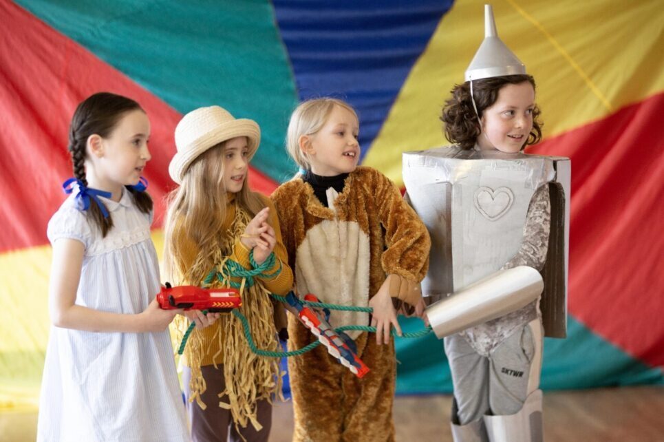 Kids dressed up for summer camp 